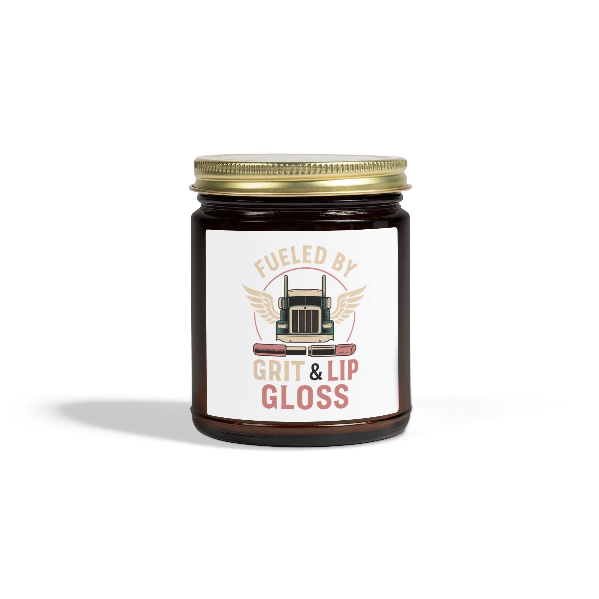 Coconut Apricot Wax Candle – 'Fueled by Grit & Lip Gloss' (4oz/9oz)