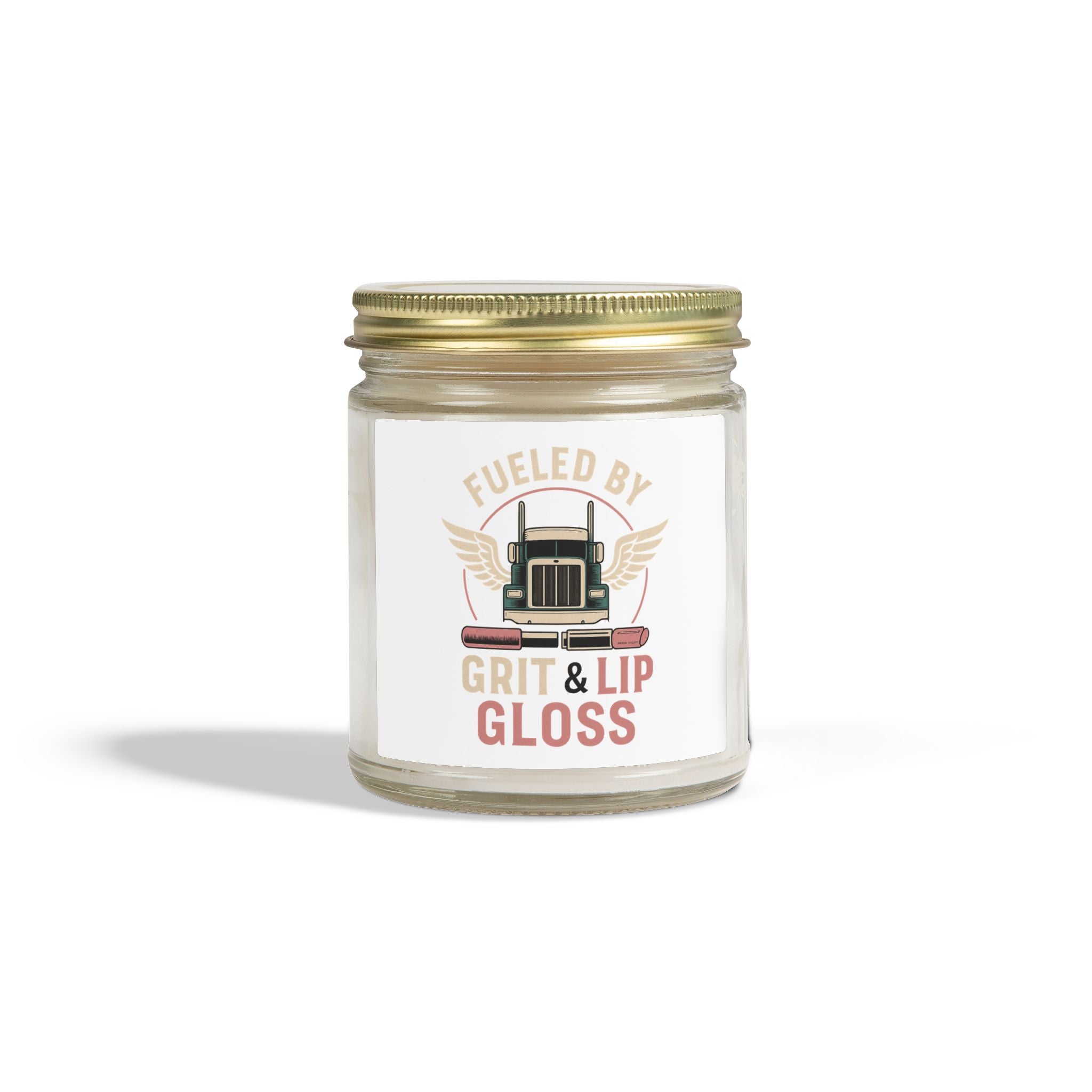 Coconut Apricot Wax Candle – 'Fueled by Grit & Lip Gloss' (4oz/9oz)