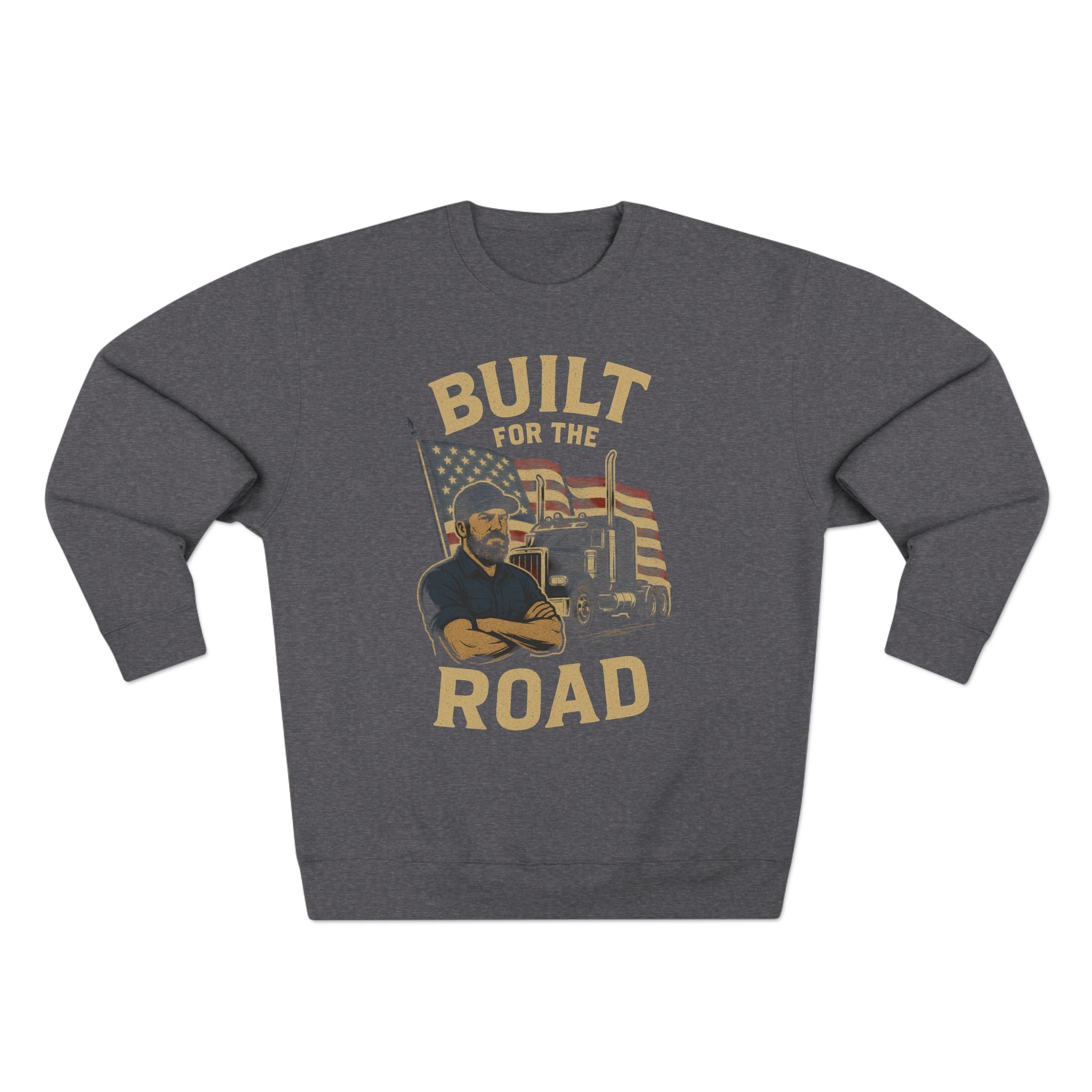 Built for the Road Crewneck Sweatshirt — American Trucker Vintage Logo