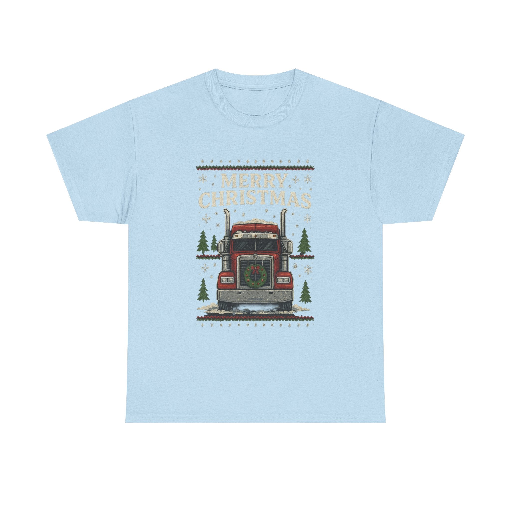 Christmas Truck T-Shirt – 'Merry Christmas' Vintage Holiday Semi Truck Tee