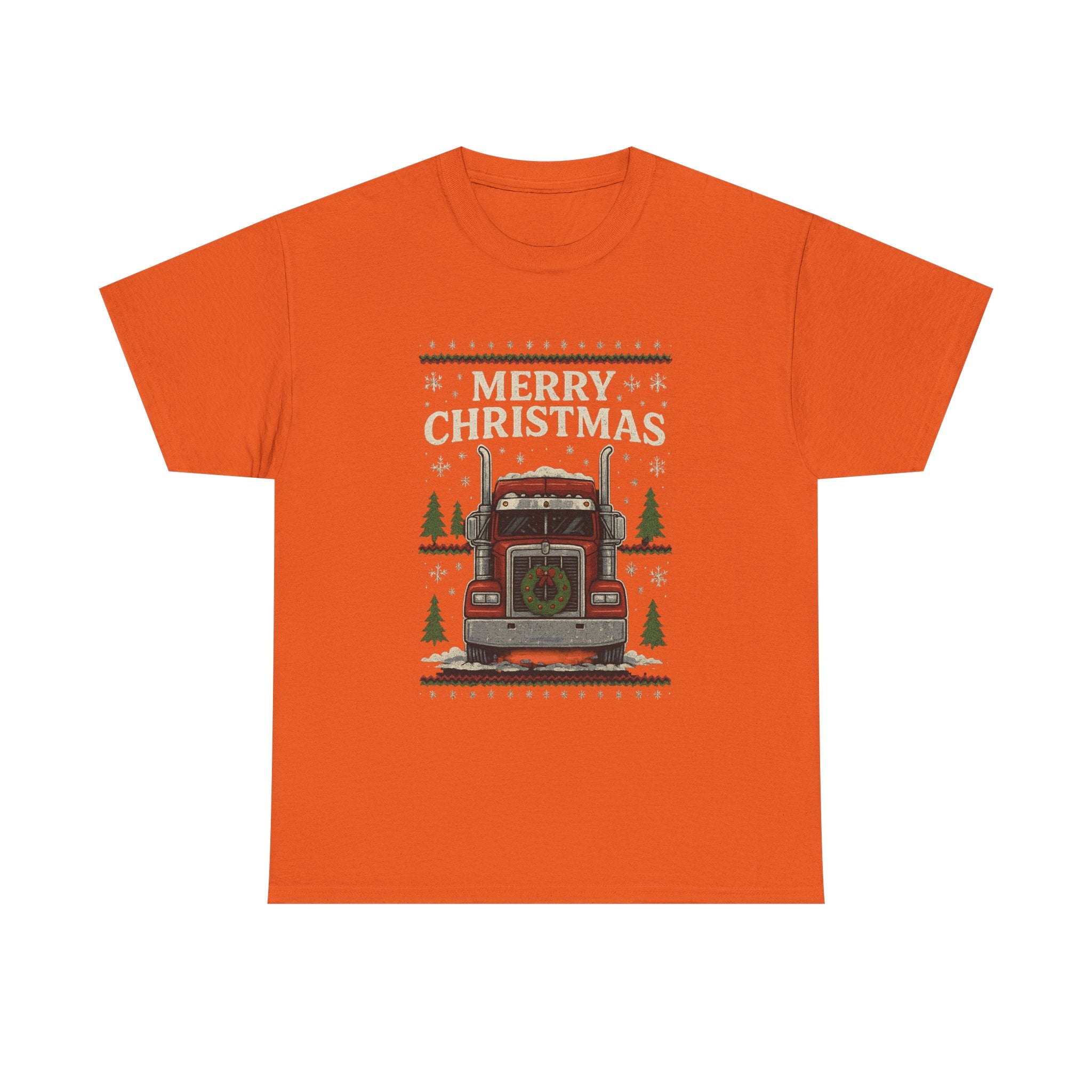 Christmas Truck T-Shirt – 'Merry Christmas' Vintage Holiday Semi Truck Tee
