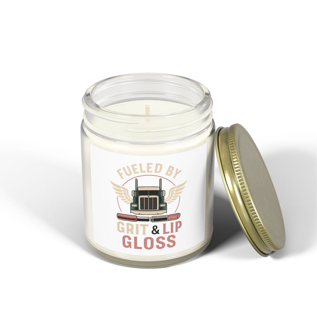 Coconut Apricot Wax Candle – 'Fueled by Grit & Lip Gloss' (4oz/9oz)
