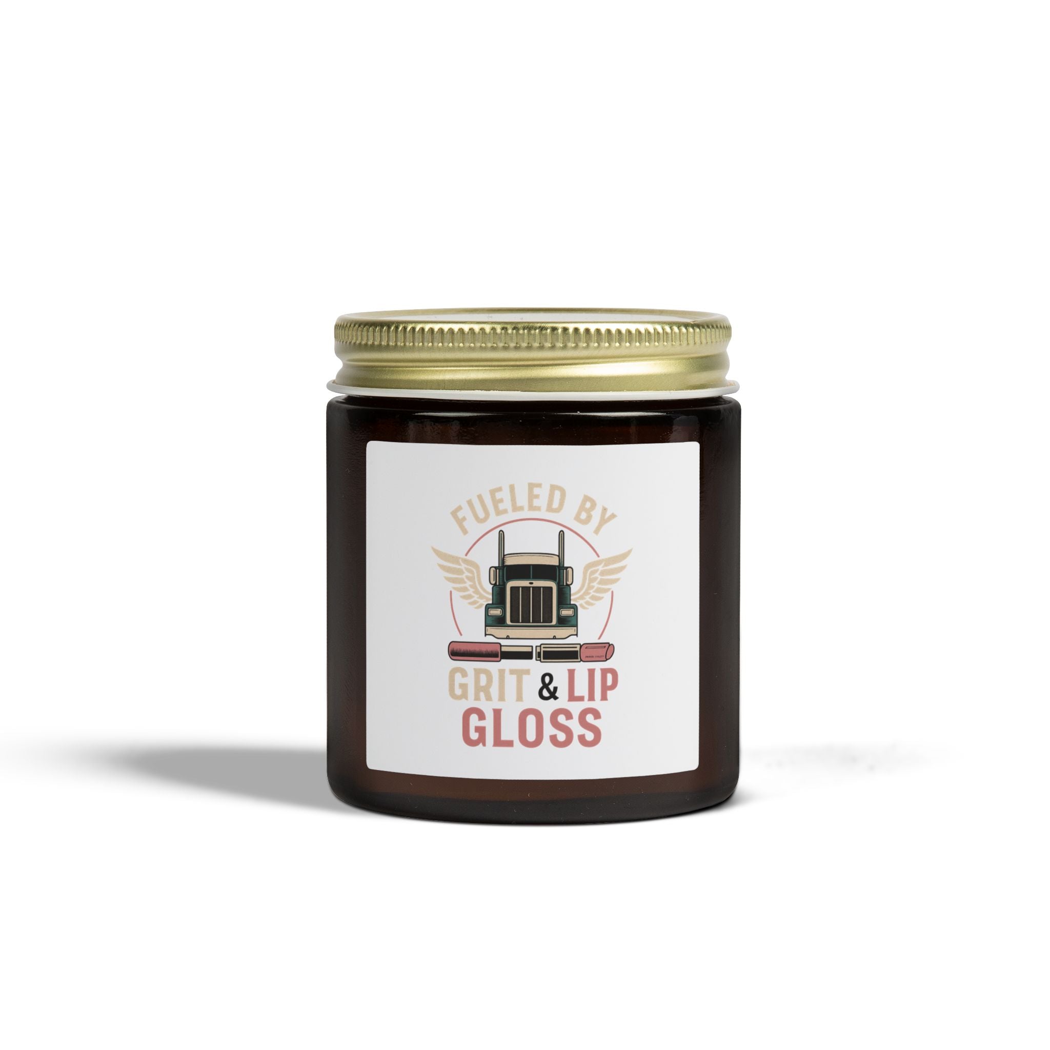 Coconut Apricot Wax Candle – 'Fueled by Grit & Lip Gloss' (4oz/9oz)