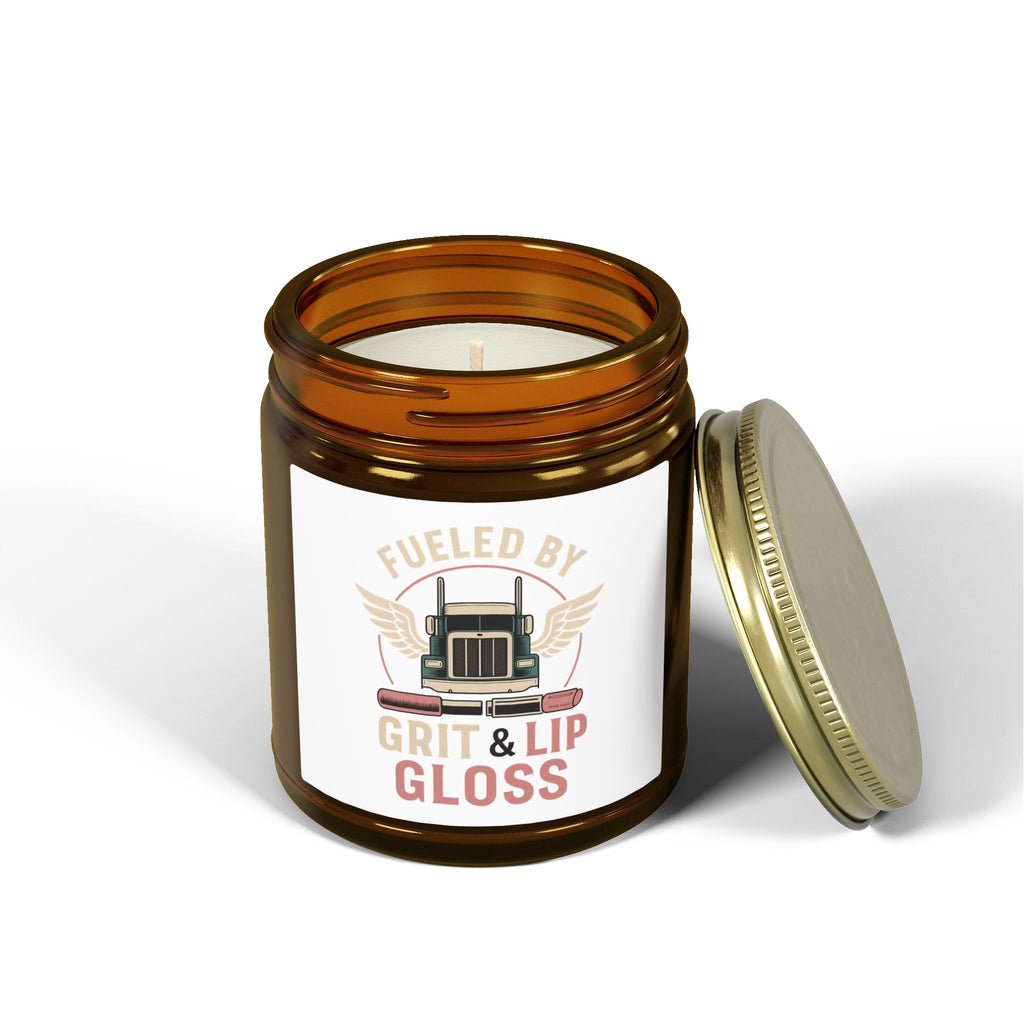 Coconut Apricot Wax Candle – 'Fueled by Grit & Lip Gloss' (4oz/9oz)
