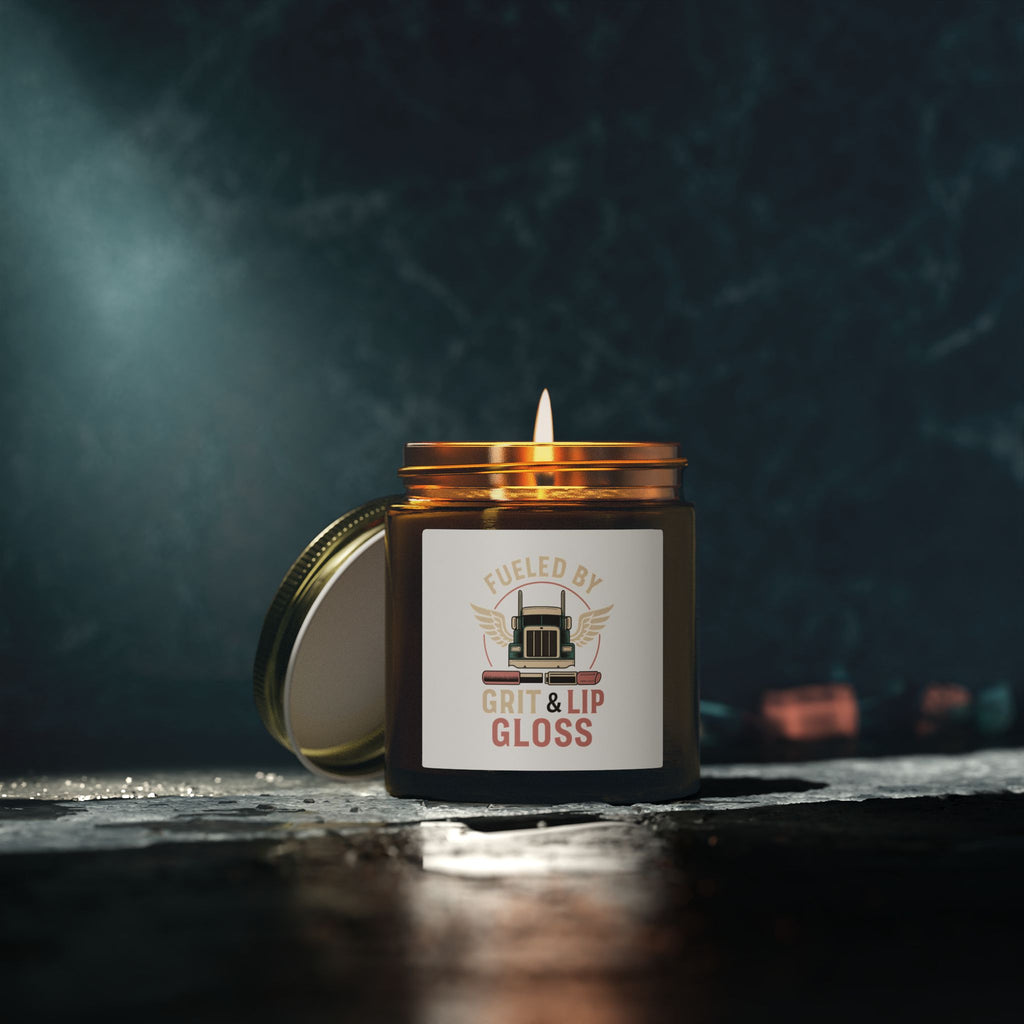 Coconut Apricot Wax Candle – 'Fueled by Grit & Lip Gloss' (4oz/9oz)