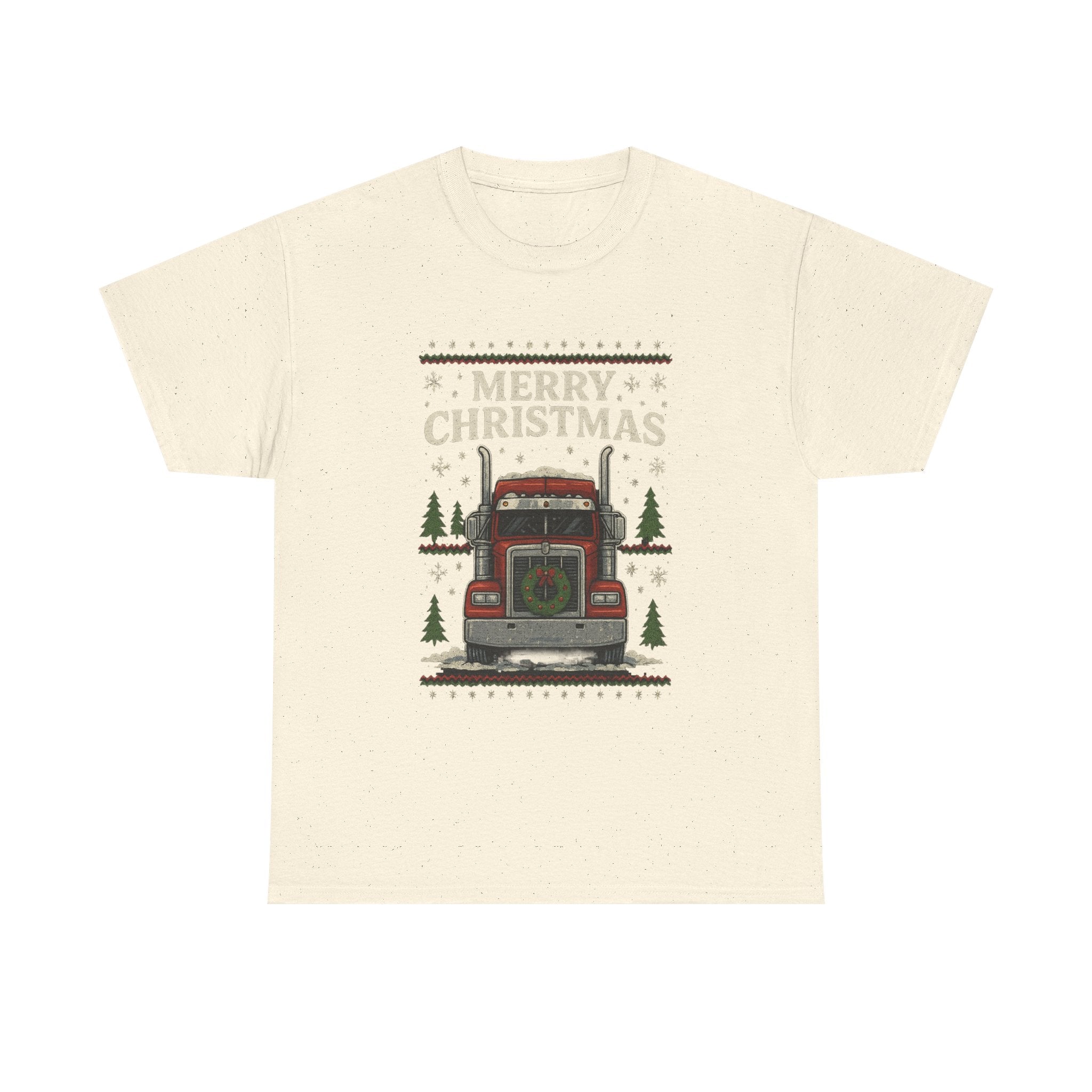 Christmas Truck T-Shirt – 'Merry Christmas' Vintage Holiday Semi Truck Tee