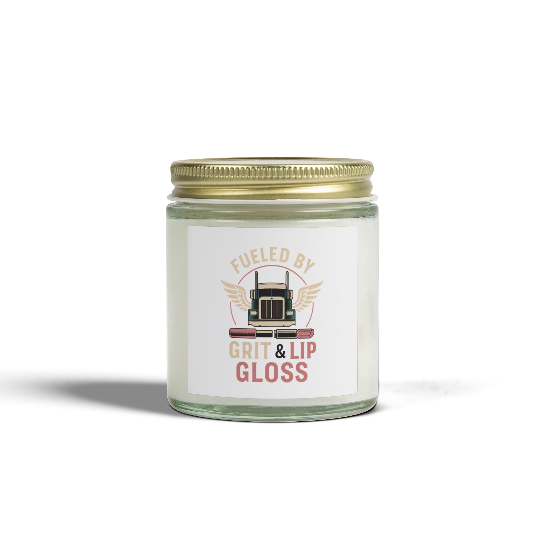 Coconut Apricot Wax Candle – 'Fueled by Grit & Lip Gloss' (4oz/9oz)