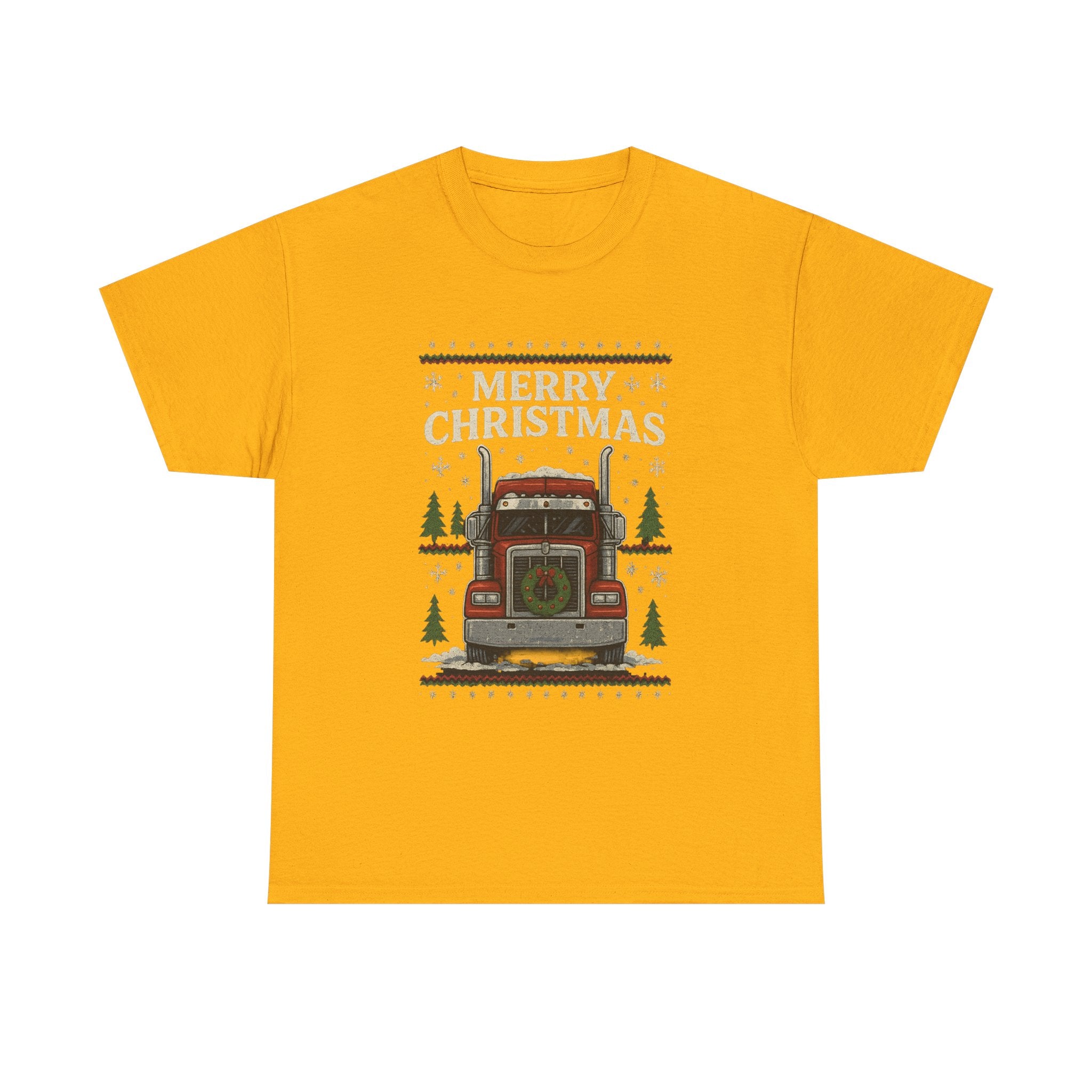 Christmas Truck T-Shirt – 'Merry Christmas' Vintage Holiday Semi Truck Tee
