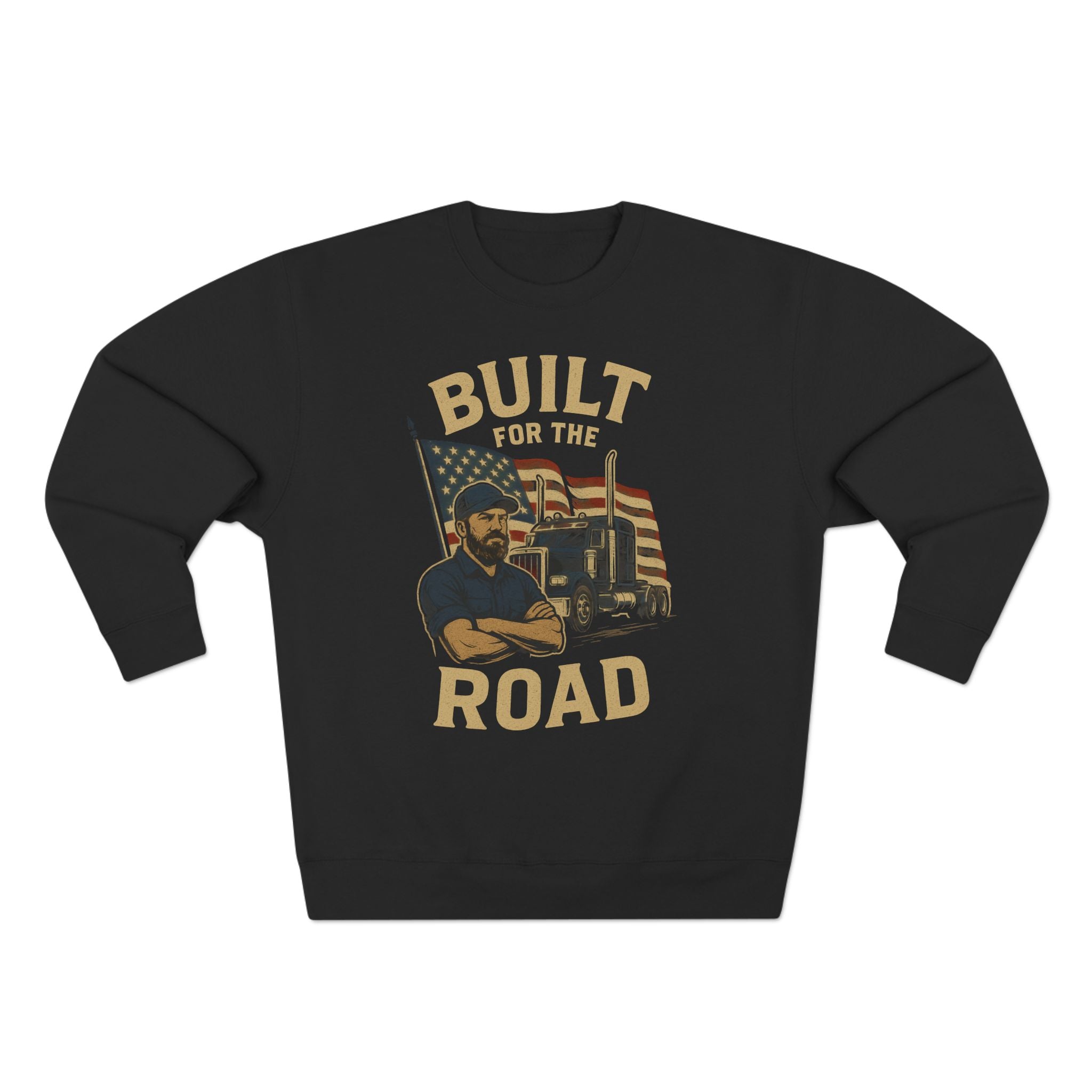 Built for the Road Crewneck Sweatshirt — American Trucker Vintage Logo