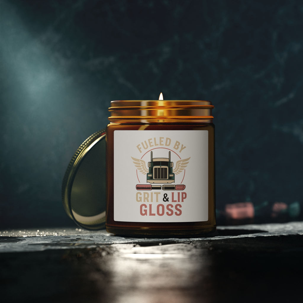 Coconut Apricot Wax Candle – 'Fueled by Grit & Lip Gloss' (4oz/9oz)
