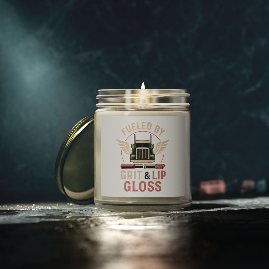 Coconut Apricot Wax Candle – 'Fueled by Grit & Lip Gloss' (4oz/9oz)